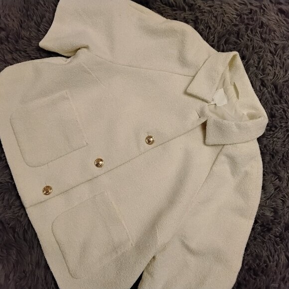 Cream Tweed Jacket with gold buttons - Picture 1 of 3